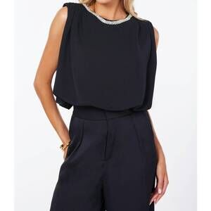 NEW BISHOP + YOUNG monroe bubble hem top in black